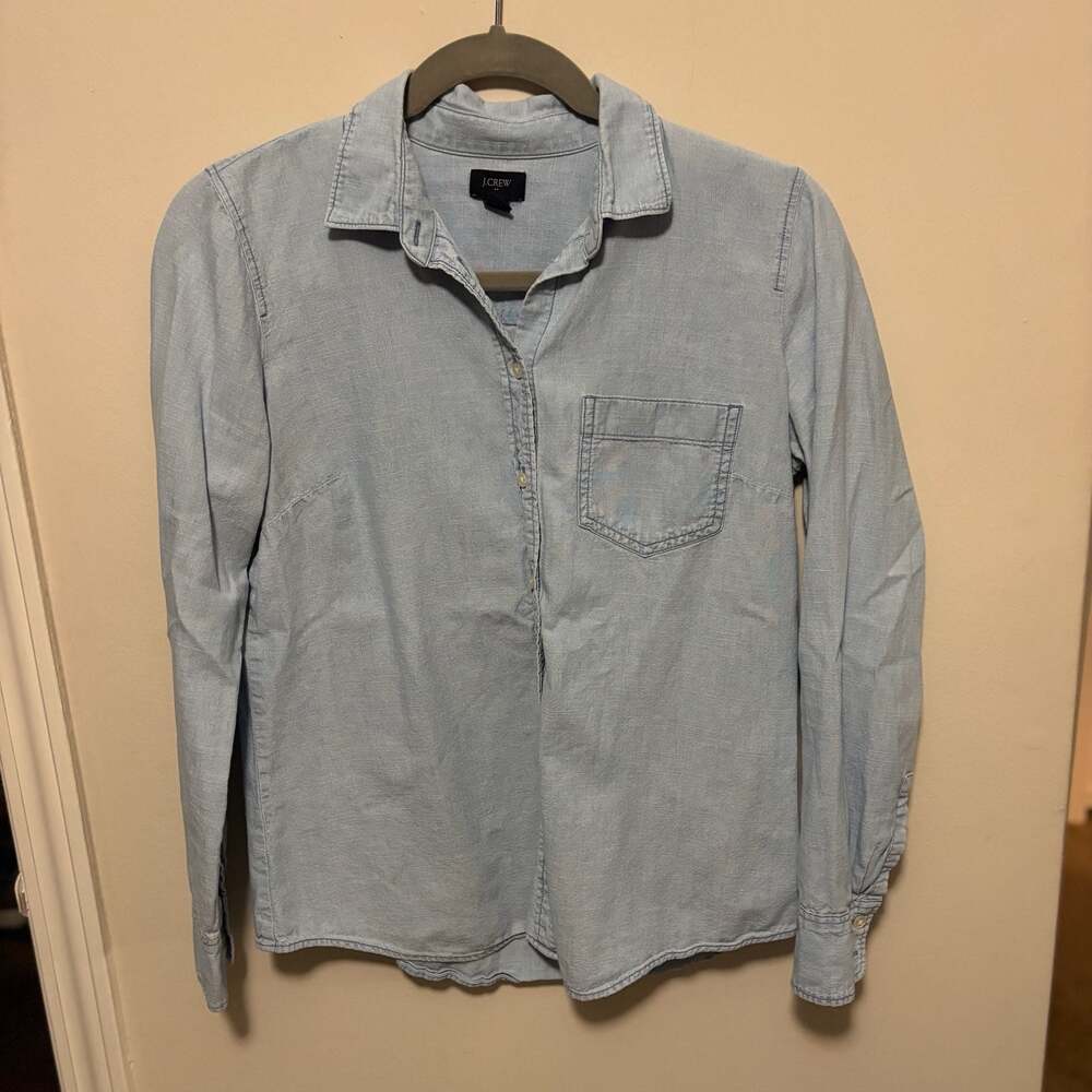 J.Crew Re-Imagined Cotton Chambray Button-Down Shirt, Size S